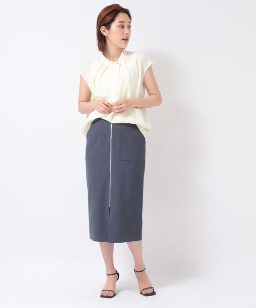 NOLLEY’S Sophi（ノーリーズソフィ）の「ジョーゼットアシメタックブラウス（シャツ/ブラウス・レディース・イエロー/オフホワイト/ホワイト系その他4・38/36）」の15枚目の写真
