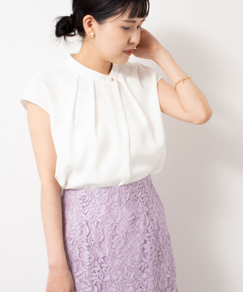 NOLLEY’S Sophi（ノーリーズソフィ）の「ジョーゼットアシメタックブラウス（シャツ/ブラウス・レディース・イエロー/オフホワイト/ホワイト系その他4・38/36）」の20枚目の写真