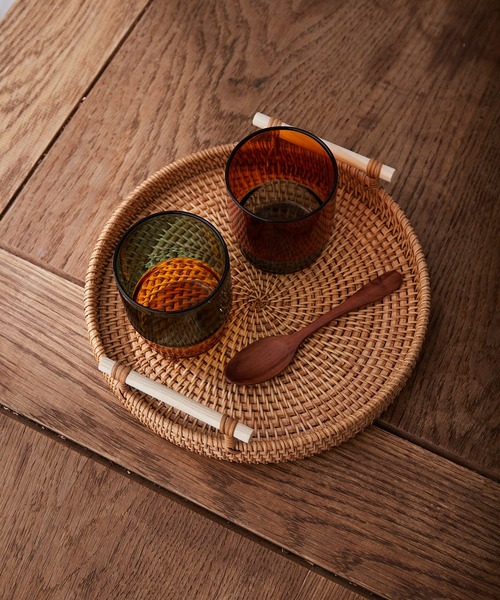 BIRTHDAY BAR（バースデイバー）の「ラタン編みトレイ Lサイズ（収納グッズ・レディース・ナチュラル・フリー）」の4枚目の写真