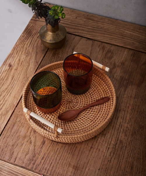 BIRTHDAY BAR（バースデイバー）の「ラタン編みトレイ Lサイズ（収納グッズ・レディース・ナチュラル・フリー）」の5枚目の写真