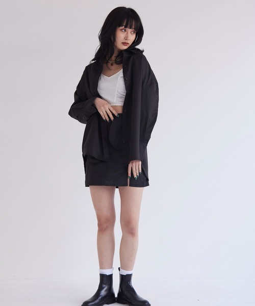 FIG&VIPER（フィグアンドバイパー）の「カーゴBIGシャツ（シャツ/ブラウス・レディース・ブラック/ベージュ/ブルー・FREE）」の4枚目の写真