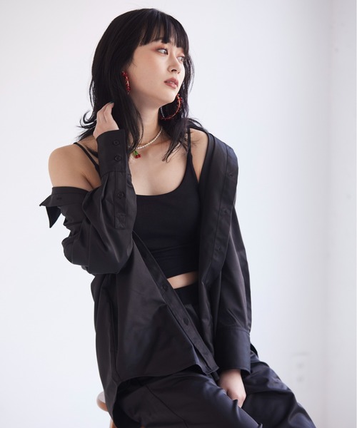 FIG&VIPER（フィグアンドバイパー）の「カーゴBIGシャツ（シャツ/ブラウス・レディース・ブラック/ベージュ/ブルー・FREE）」の6枚目の写真