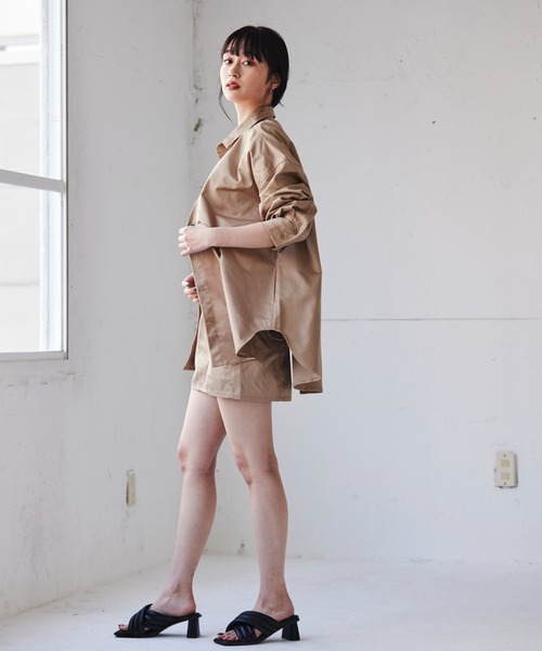 FIG&VIPER（フィグアンドバイパー）の「カーゴBIGシャツ（シャツ/ブラウス・レディース・ブラック/ベージュ/ブルー・FREE）」の20枚目の写真