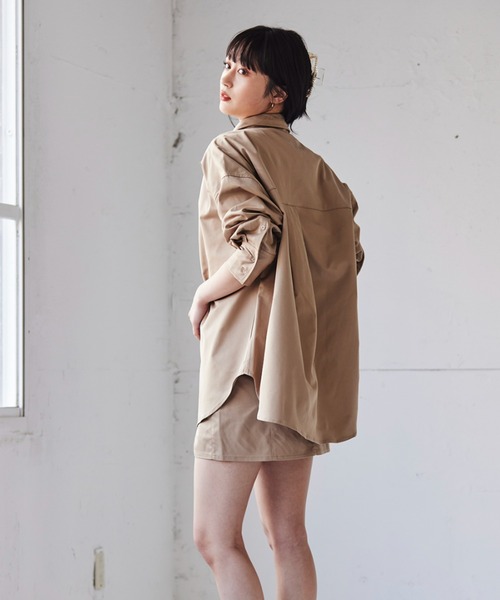 FIG&VIPER（フィグアンドバイパー）の「カーゴBIGシャツ（シャツ/ブラウス・レディース・ブラック/ベージュ/ブルー・FREE）」の14枚目の写真