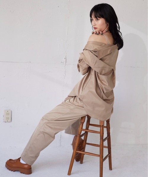 FIG&VIPER（フィグアンドバイパー）の「カーゴBIGシャツ（シャツ/ブラウス・レディース・ブラック/ベージュ/ブルー・FREE）」の22枚目の写真