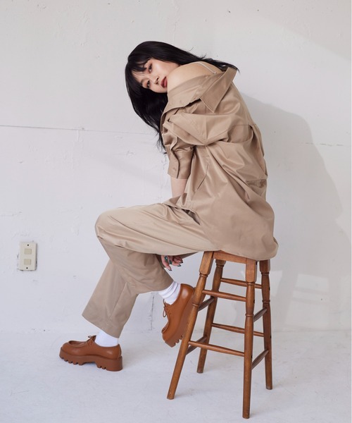 FIG&VIPER（フィグアンドバイパー）の「カーゴBIGシャツ（シャツ/ブラウス・レディース・ブラック/ベージュ/ブルー・FREE）」の16枚目の写真