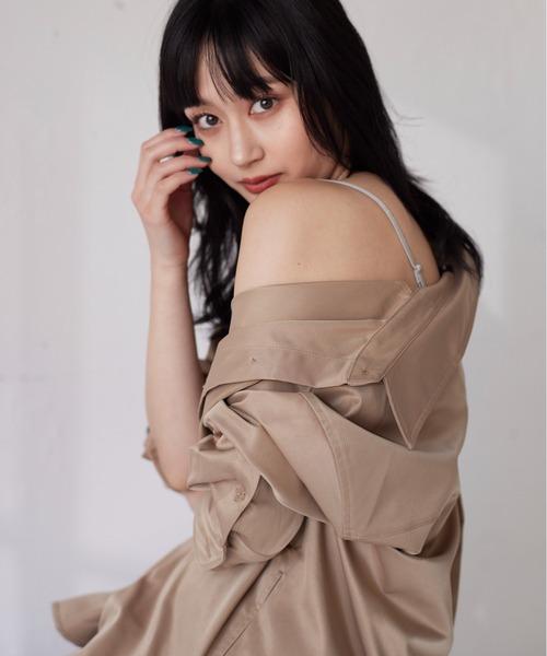 FIG&VIPER（フィグアンドバイパー）の「カーゴBIGシャツ（シャツ/ブラウス・レディース・ブラック/ベージュ/ブルー・FREE）」の9枚目の写真