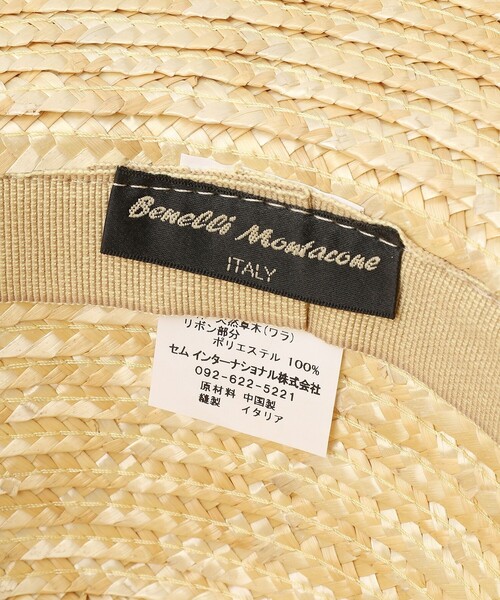FREAK'S STORE（フリークスストア）の「【WEB限定】Benelli Montacone/ベネリ モンタコーネ　ストローリボンHAT（ハット・レディース・ブラック/ベージュ・ﾌﾘ-）」の7枚目の写真