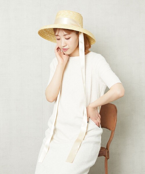 FREAK'S STORE（フリークスストア）の「【WEB限定】Benelli Montacone/ベネリ モンタコーネ　ストローリボンHAT（ハット・レディース・ブラック/ベージュ・ﾌﾘ-）」の10枚目の写真