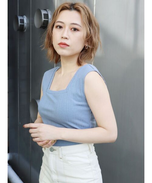 MURUA(ムルーア)の「フレンチスリーブインナータンク(タンクトップ・レディース・ホワイト/ブラック/ブルー・FREE)」の3枚目の写真