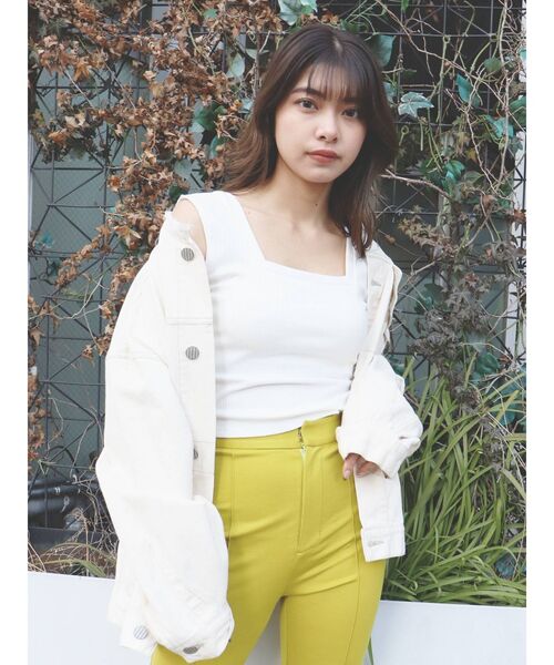 MURUA(ムルーア)の「フレンチスリーブインナータンク(タンクトップ・レディース・ホワイト/ブラック/ブルー・FREE)」の5枚目の写真