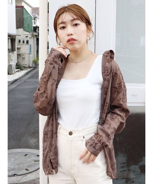 MURUA(ムルーア)の「フレンチスリーブインナータンク(タンクトップ・レディース・ホワイト/ブラック/ブルー・FREE)」の6枚目の写真