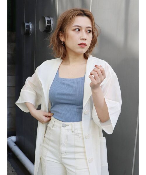 MURUA(ムルーア)の「フレンチスリーブインナータンク(タンクトップ・レディース・ホワイト/ブラック/ブルー・FREE)」の11枚目の写真