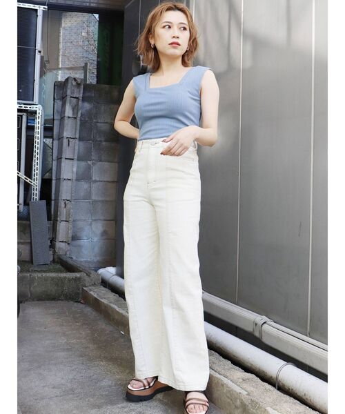 MURUA(ムルーア)の「フレンチスリーブインナータンク(タンクトップ・レディース・ホワイト/ブラック/ブルー・FREE)」の12枚目の写真