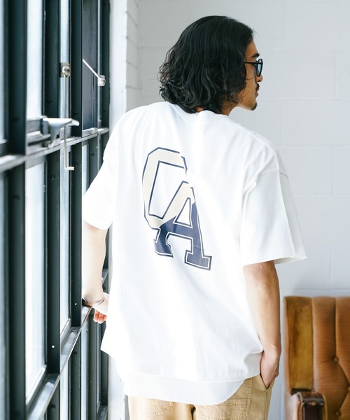 レイヤードプリントTシャツ　ベージュ　XS BAYFLOW（ベイフロー）の「レイヤードプリント半袖Tシャツ（Tシャツ