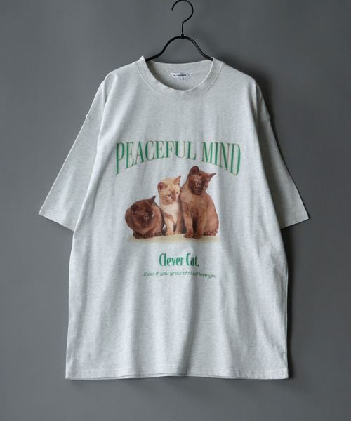 SITRY(シトリー)の「wide silhouette animal print T-shirt/ワイドシルエット アニマルプリント Tシャツ/ラグランT(Tシャツ/カットソー・メンズ・ホワイト/アッシュグレー/ブラック/グリーン/ホワイト系その他・M/L)」の5枚目の写真