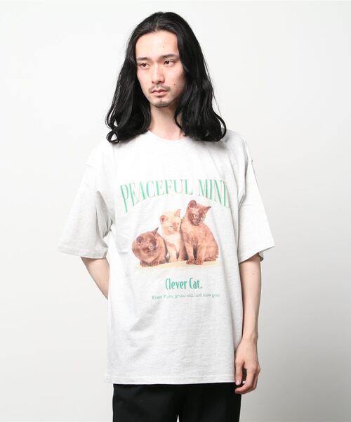 SITRY(シトリー)の「wide silhouette animal print T-shirt/ワイドシルエット アニマルプリント Tシャツ/ラグランT(Tシャツ/カットソー・メンズ・ホワイト/アッシュグレー/ブラック/グリーン/ホワイト系その他・M/L)」の19枚目の写真