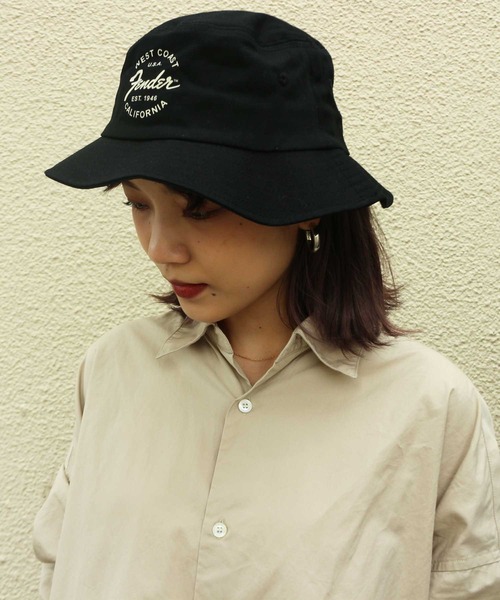 AMERICAN NEEDLE(アメリカンニードル)の「LAIDBACK / American Needle FENDER Twill Screen Bucket / アメリカンニードル フェンダーツイルスクリーンバケットハット(ハット・レディース・ブラック・S/M/L/XL)」の4枚目の写真