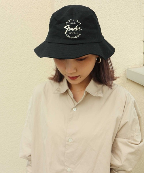 AMERICAN NEEDLE(アメリカンニードル)の「LAIDBACK / American Needle FENDER Twill Screen Bucket / アメリカンニードル フェンダーツイルスクリーンバケットハット(ハット・レディース・ブラック・S/M/L/XL)」の5枚目の写真