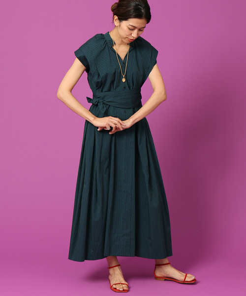 IENA タックスリーブワンピース ネイビー 38紺色 タックスリーブワンピース（ワンピース）｜IENA（イエナ）の通販