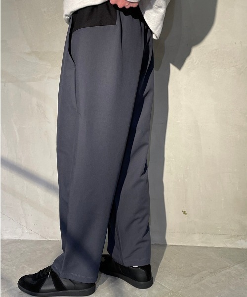 B'2nd(ビーセカンド)の「Point Chary(ポイントチャーリー)ワイド切替イージーパンツ(スラックス・メンズ・ブラック/グレー・MEDIUM/LARGE)」の7枚目の写真