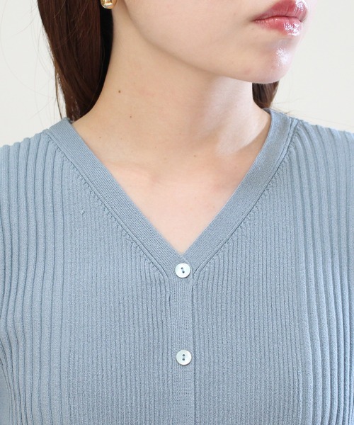 TRUDEA（トルディア）の「ランダムリブカーデ風プルオーバー（ニット/セーター・レディース・ホワイト/ネイビー/イエロー/ミント/ブルー・LARGE/MEDIUM）」の20枚目の写真