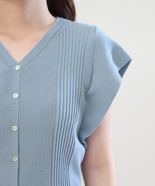 TRUDEA（トルディア）の「ランダムリブカーデ風プルオーバー（ニット/セーター・レディース・ホワイト/ネイビー/イエロー/ミント/ブルー・LARGE/MEDIUM）」の19枚目の写真