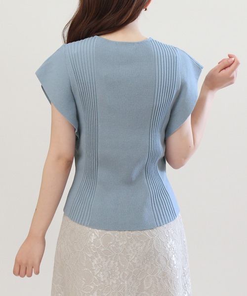 TRUDEA（トルディア）の「ランダムリブカーデ風プルオーバー（ニット/セーター・レディース・ホワイト/ネイビー/イエロー/ミント/ブルー・LARGE/MEDIUM）」の14枚目の写真