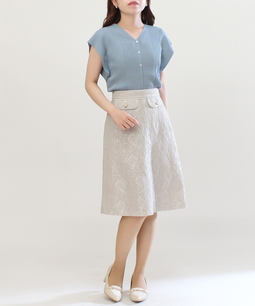 TRUDEA（トルディア）の「ランダムリブカーデ風プルオーバー（ニット/セーター・レディース・ホワイト/ネイビー/イエロー/ミント/ブルー・LARGE/MEDIUM）」の13枚目の写真