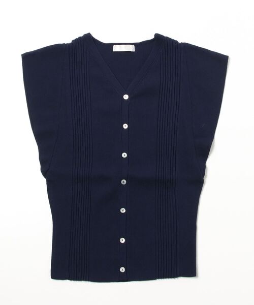 TRUDEA（トルディア）の「ランダムリブカーデ風プルオーバー（ニット/セーター・レディース・ホワイト/ネイビー/イエロー/ミント/ブルー・LARGE/MEDIUM）」の7枚目の写真