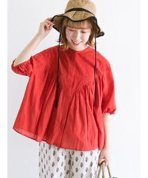 Samansa Mos2 | 刺繍×カットドビー切替ブラウス(シャツ/ブラウス)