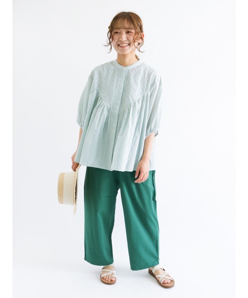 Samansa Mos2(サマンサ モスモス)の「刺繍×カットドビー切替ブラウス(シャツ/ブラウス・レディース・ブラック/レッド/オフホワイト/ミント・フリ-)」の13枚目の写真