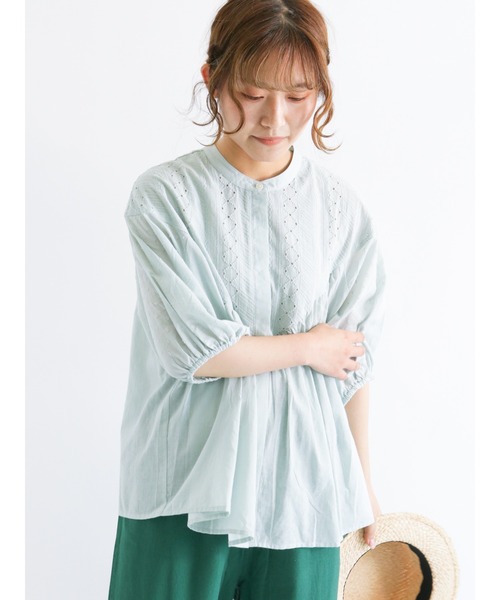 Samansa Mos2(サマンサ モスモス)の「刺繍×カットドビー切替ブラウス(シャツ/ブラウス・レディース・ブラック/レッド/オフホワイト/ミント・フリ-)」の16枚目の写真