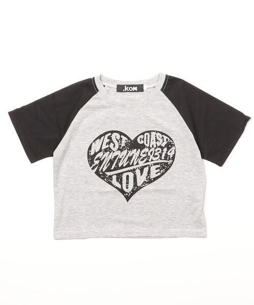 .KOM（ドットコム）の「A'GEM/9 × .kom『.kom/ドットケーオーエム』ハートグラフィック クロップド丈 半袖Tシャツ カットソー（Tシャツ/カットソー・レディース・ブラック/ホワイト・M/L）」の12枚目の写真