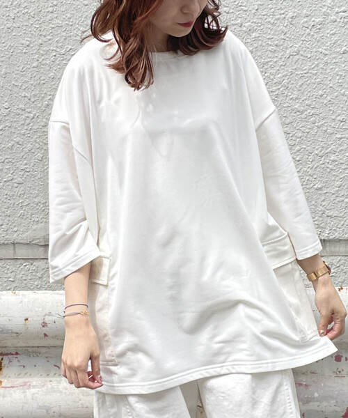 Purple&Yellow（パープルアンドイエロー）の「カーゴポケットビッグ半袖プルオーバー（Tシャツ/カットソー・メンズ・ホワイト/ブラック/グリーン/カーキ/ブルー・SMALL/MEDIUM/LARGE）」の2枚目の写真