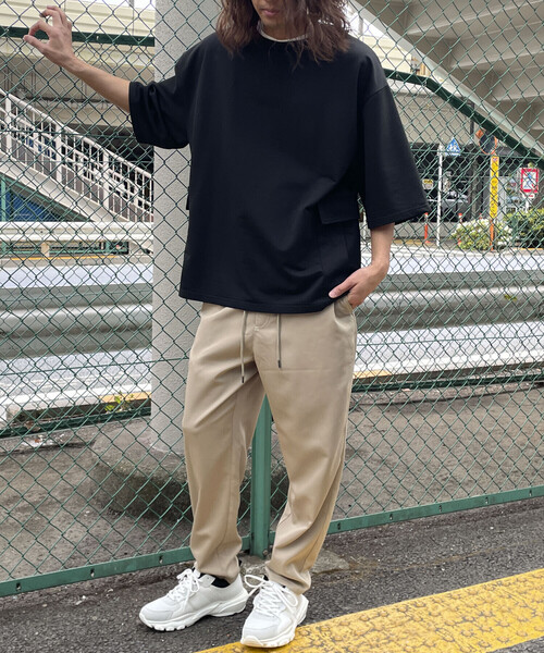 Purple&Yellow（パープルアンドイエロー）の「カーゴポケットビッグ半袖プルオーバー（Tシャツ/カットソー・メンズ・ホワイト/ブラック/グリーン/カーキ/ブルー・SMALL/MEDIUM/LARGE）」の15枚目の写真