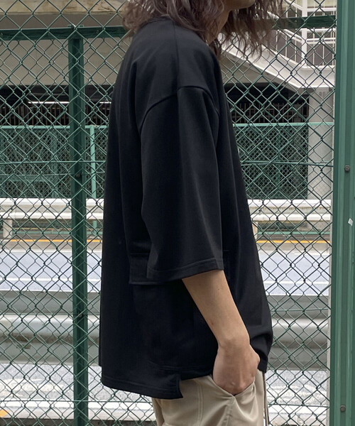 Purple&Yellow（パープルアンドイエロー）の「カーゴポケットビッグ半袖プルオーバー（Tシャツ/カットソー・メンズ・ホワイト/ブラック/グリーン/カーキ/ブルー・SMALL/MEDIUM/LARGE）」の10枚目の写真