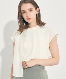 PUBLIC TOKYO | アシメオーバーヨークフレンチスリーブブラウス/ウォッシャブル(シャツ/ブラウス)