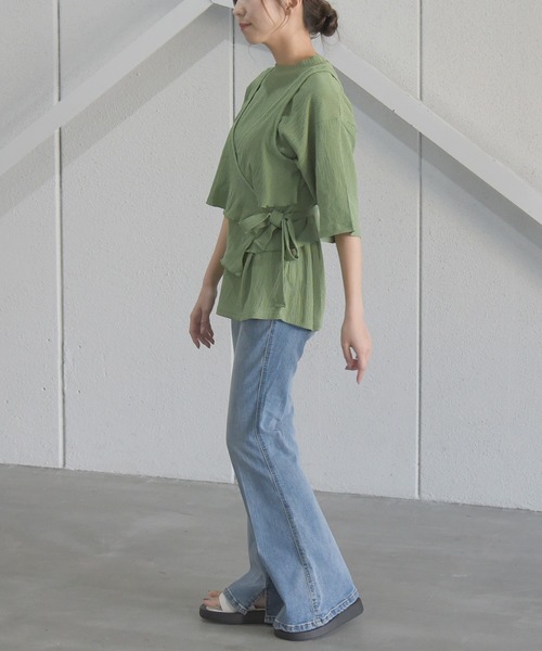 sango(sango)の「カット楊柳ハーフスリーブレイヤードトップス(Tシャツ/カットソー・レディース・ブラック/グリーン/ホワイト・FREE)」の20枚目の写真