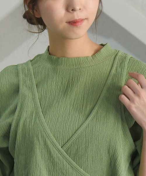 sango(sango)の「カット楊柳ハーフスリーブレイヤードトップス(Tシャツ/カットソー・レディース・ブラック/グリーン/ホワイト・FREE)」の19枚目の写真