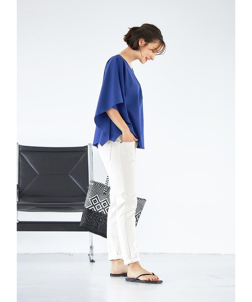 ブラウス シャツ マットジョーゼットドレープブラウス レディース le.coeur blanc ブラウス シャツ NO.1ヒット大人気ブラウス2WAY
