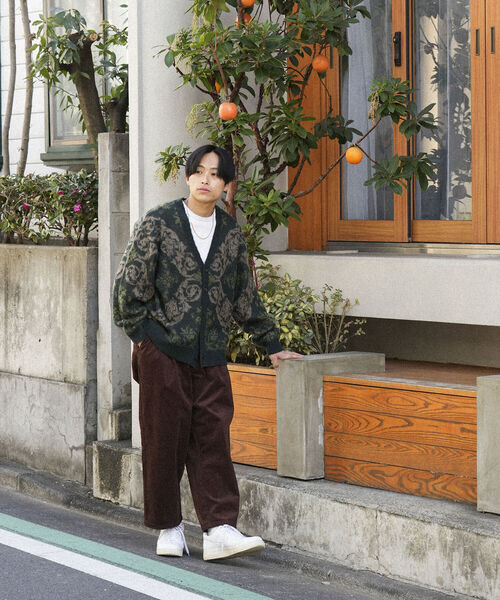 BeAMS DOT(ビームスドット)の「【WEB限定】BeAMS DOT / 幾何学柄 カーディガン(カーディガン/ボレロ・メンズ・グリーン/ブラック・LARGE/MEDIUM)」の6枚目の写真