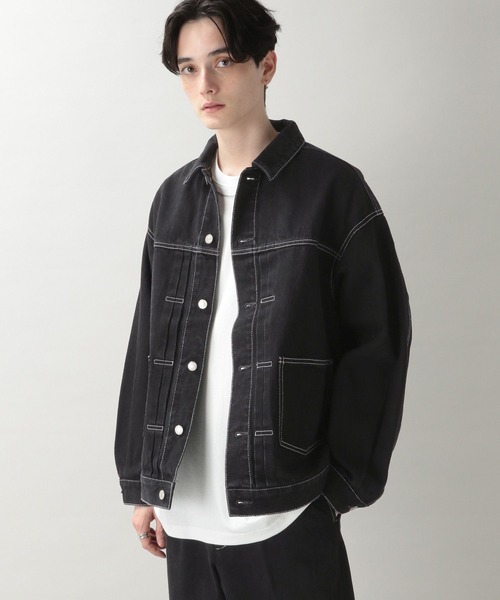 【BLACK UP】デニムジャケット+パンツセットアップ★2色 セットアップステッチデニムパンツ | ファッション通販サイト NUGU
