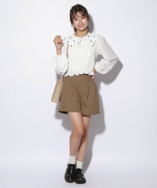 repipi armario(レピピ アルマリオ)の「ハイウエストタックキュロット(その他パンツ・キッズ・ブラック/アイボリー/モカ・SMALL/MEDIUM/LARGE)」の5枚目の写真