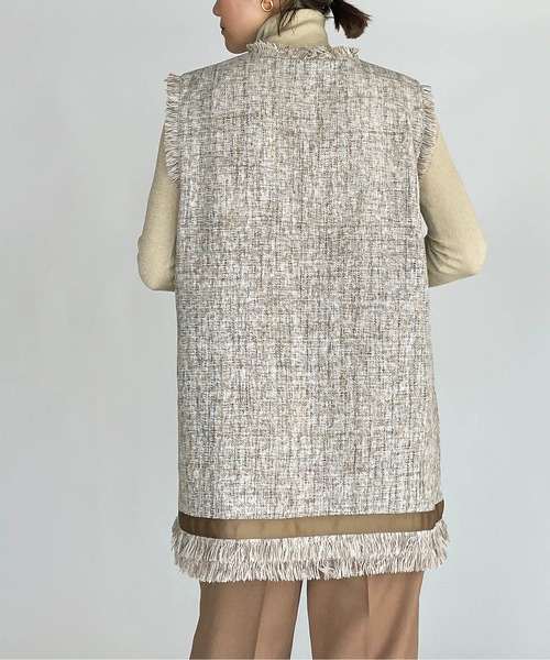 DIARIUM（ディアリウム）の「ツイードフリンジベスト（ベスト・レディース・ベージュ/グレー・M）」の16枚目の写真