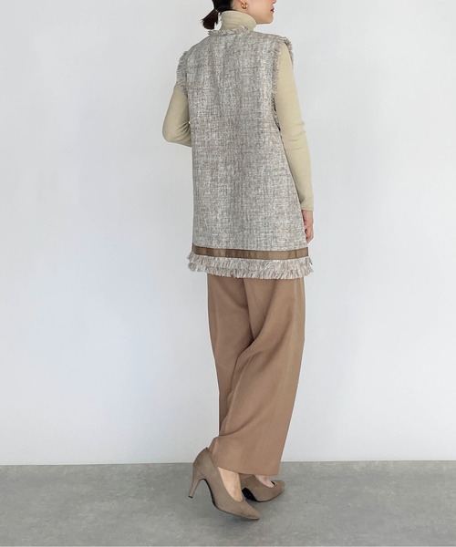 DIARIUM（ディアリウム）の「ツイードフリンジベスト（ベスト・レディース・ベージュ/グレー・M）」の21枚目の写真