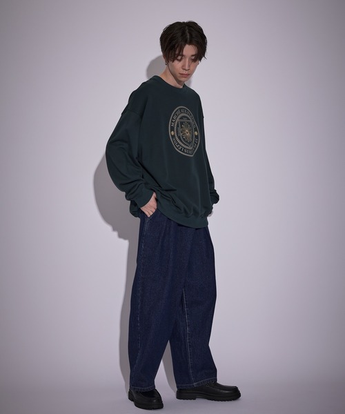 JUNRED(ジュンレッド)の「ヴィンテージデニムワイドタックパンツ(デニムパンツ・メンズ・ブラック/サックスブルー・L/S/M)」の12枚目の写真