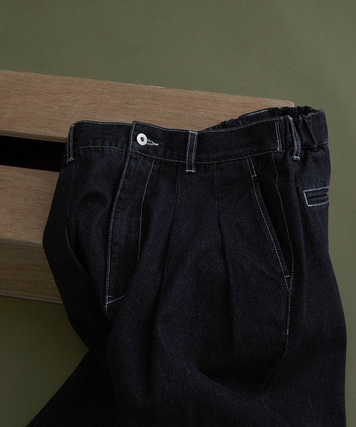 JUNRED(ジュンレッド)の「ヴィンテージデニムワイドタックパンツ(デニムパンツ・メンズ・ブラック/サックスブルー・L/S/M)」の20枚目の写真