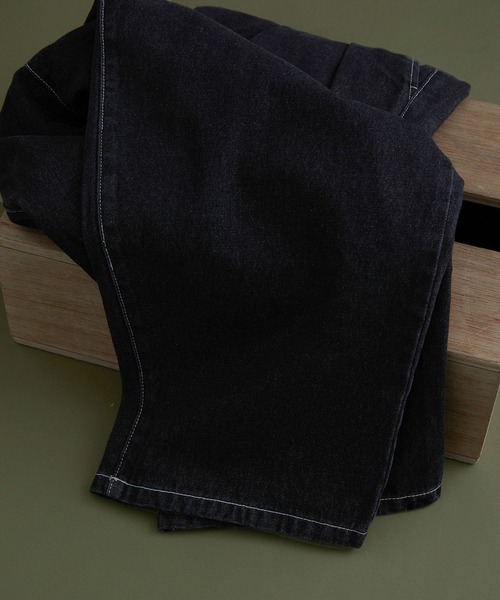 JUNRED(ジュンレッド)の「ヴィンテージデニムワイドタックパンツ(デニムパンツ・メンズ・ブラック/サックスブルー・L/S/M)」の22枚目の写真