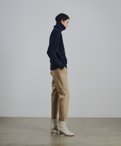 CEL ANSWER（シーイーエルアンサー）の「ハイウエストデザインコットンパンツ（その他パンツ・レディース・ネイビー/ベージュ・FREE）」の9枚目の写真